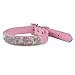 Leegoal Sparkly Crystal Heart Shape Pendant PU Leather Pet Collar for Dogs Cats (Pink,XS Size)