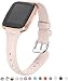 bayite Bands Compatible with Fitbit Versa/Fitbit Versa Lite/Fitbit Versa 2, Beige (5.3"-7.8"), Slim Genuine Leather Band Replacement Accessories Strap Women primary
