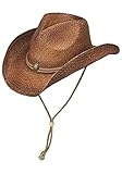 Peter Grimm - Drifters Cowboy ROUNDUP Style Hat (One Size, Brown)