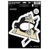NHL Pittsburgh Penguins 88791010 Die Cut Logo Magnet, Small, Black