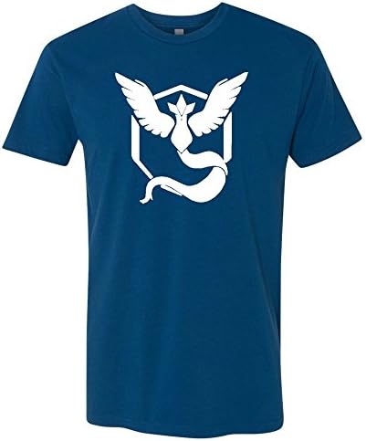Poke Raiderz - Blue Team Mystic Unisex T-Shirt - Pokemon Go Original Artwork Printed Shirts (Large)