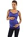 PattyBoutik Mama Twisted Straps Cowl Neck Maternity Tank Top (Bright Blue M)