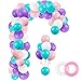 RUBFAC Unicorn Mermaid Balloons 12 Inches 112pcs, Light Pink Blue Purple Assorted Color Thickened Latex Balloons for Unicorn Party, Mermaid Decoration, Birthday Party Decorations