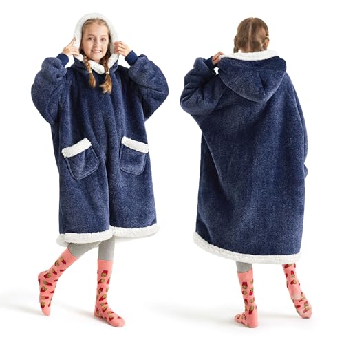 Bedsure Blanket Hoodie, Wearable Blanket for Adults Kids as