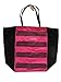 Victoria's Secret Bling Sequins Stripes Pink Black Canvas Purse Tote Handbag