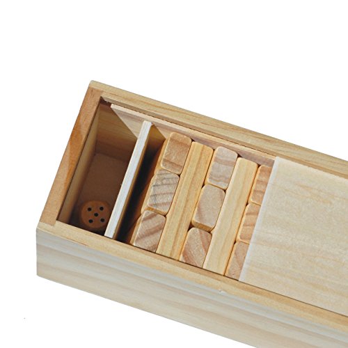 WE Games Custom Engraved Monogram Tumbling Blocks Game in Wooden Box (12 Inch when Packaged)