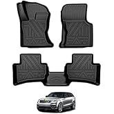 T TGBROS Floor Mats for Land Rover Range Rover Velar/Jaguar F-Pace 2017-2025 2026 All Weather Protection TPE 2 Rows Floor Liners Custom Fit for Range Rover Velar Accessories Car Mats Non-Slip Black