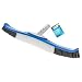 U.S. Pool Supply Professional Heavy Duty 20" Flexible Floor & Wall Pool Brush with Polished Aluminum EZ Clip Handle - Curved Ends, Durable Nylon Bristles - Easily Sweep Algae from Walls, Floors, Steps