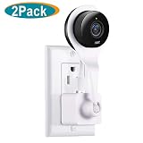 Nest Cam AC Outlet Mount, Aotnex 360 Degree Swivel Wall Mount Bracket for Nest Cam Indoor and Drop Cam Pro, No More Messy Wires and Drilling (2 Pack, White)