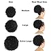 AISI QUEENS Synthetic Afro Puff Drawstring Bun Ponytail Short Kinky Curly Hair Bun Extension Hairpieces Updo Hair Extensions with Two Clips(6inch,4#)