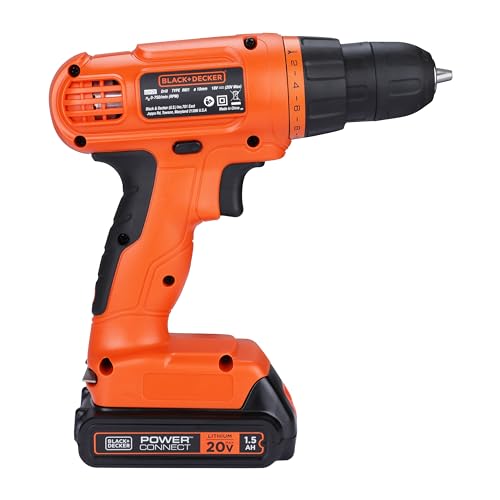 BLACK+DECKER 20V MAX Drill & Home Tool Kit, 34 Piece (BDCD120VA), Orange