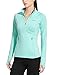 baleaf Women's Thermal Fleece Pullover Jacket Half Zip Thumbholes Long Sleeve Running Hiking Tops Workout Shirt Cold Weather Zipper Pockets Aqua L