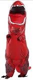 caringgarden Unisex Jurassic T-Rex Inflatable Costume Dinosaur Fancy Dress Red Adult Size