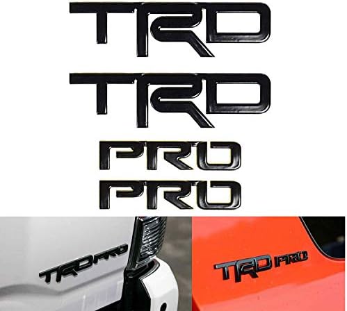 2Pcs TRD PRO 3D Metal Nameplate Decal Emblem Sticker Badge for Tacoma Tundra 4Runner Sequoia(Black)