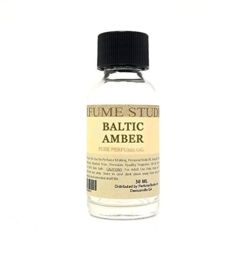 Baltic Amber Perfume Oil – An Oriental Scent with Majestic Accords White Sandalwood and Pure Amber Resins (30ML CLEAR BOTTLE)