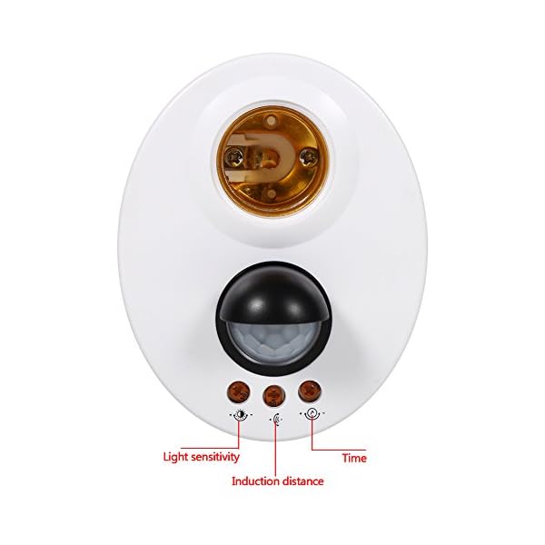 Motion Sensor Light Socket Adapter Holder with Infrared Sensor 110250V