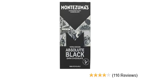 Amazon Com Montezuma S Dark Chocolate Absolute Black 100 Cocoa