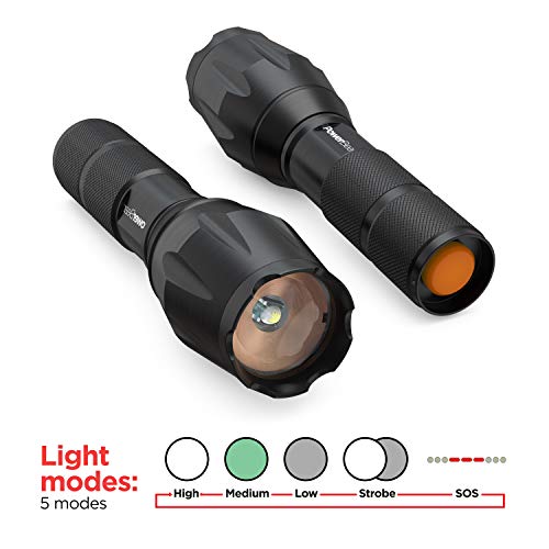 PowerBear LED Tactical Flashlight [3 Pack] Water Resistant with 5 Light Modes - Thumbnail 4