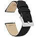 BARTON WATCH BANDS 22mm Black Sailcloth Quick Release Premium Nylon Weave