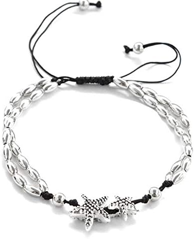 Boho Starfish Anklet Vintage Ankle Bracelet for Women Buddha Foot Jewelry Summer Barefoot Beach Anklet