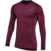 Nike Mens Pro Fitted Long Sleeve Training Tee Dark Maroon Medium