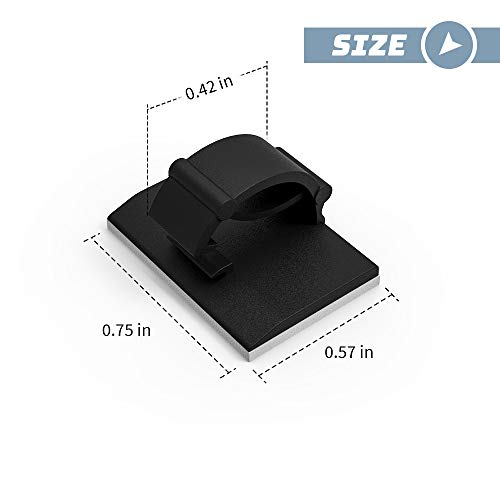 Smilife 30 PCS Black Self Adhesive Cable Wire Clip Holders, Snap Design Cable Clip Wire Management, Wire Organizer Use for Home, Office, Car