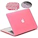 LENTION Hard Case for MacBook Air (13-inch, Mid 2009 to 2017) - Model A1369 and A1466 - (Previous Generation), with Keyboard Cover and Port Plugs, Matte Finish Case with Rubber Feet (Frost Pink)