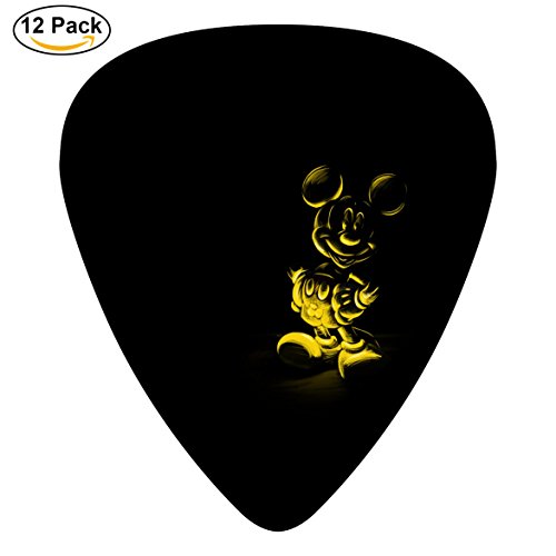 Gufun Guitar Picks Mickey Mouse Custom Three Size Electric Celluloid Plectrums (12-Pack)