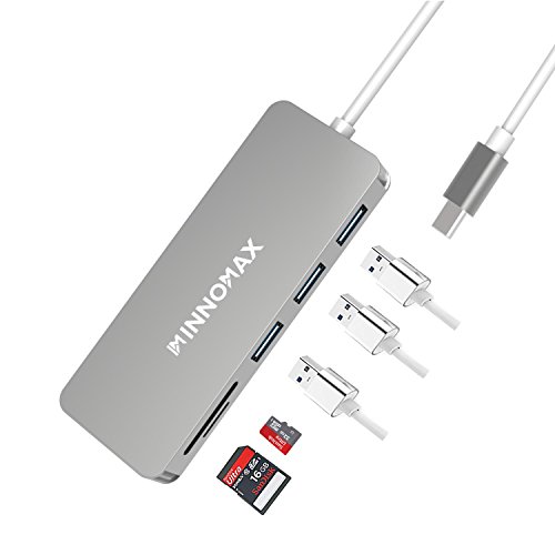 7-in-1 USB-C/Thunderbolt 3 Hub Adapter with 4K HDMI,3 USB 3.0 Ports, SD/MicroSD Card Reader for MacBook Pro 2019/2018…