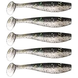 MAFIMOEA 50 Pcs Soft Fishing Lures Plastic Paddle