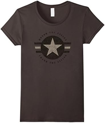 Womens Veteran Shirt Honor the Fallen Thank the Living Memorial Day XL Asphalt