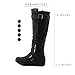 DailyShoes Women's Mid Calf Slouch Hidden Wedge Comfortable Slip On Round Toe Flat Heel Knee High Boots
