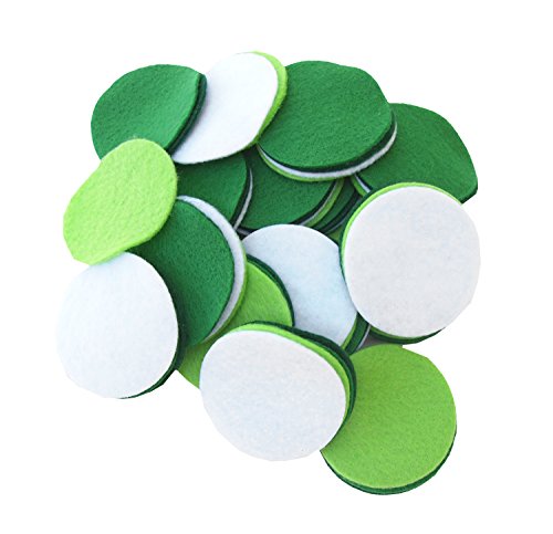 Playfully Ever After 2 Inch 58pc Felt Circles Color Combo Pack with Dark Green, Green, Light Green, White