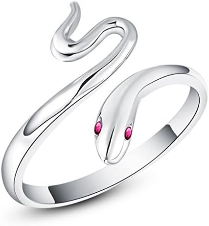Creativelife Women's Silver Plated Snake Open Ring Cute Animal Ring