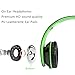 G Galice Kids Headphones for Boys Girls Adults with Microphone Volume Control Removable Audio Cable Black/Green