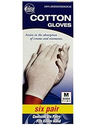 CARA Moisturizing Eczema Cotton Gloves, Medium, 6 Pair