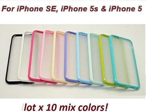10 Pack Mixed color Ultra Thin Skin Bumper Case with protective Clear Hard Mate Back Panel by Meyako (iPhone SE, iPhone 5s, iPhone 5)