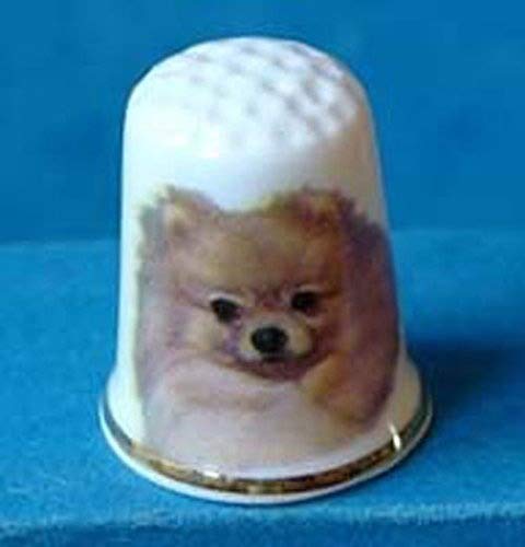Porcelain China Collectable Thimble -- Pomeranian Dog