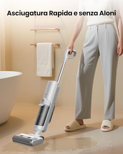 Proscenic F10 Ultra Cordless Vacuum Cleaner 3-in-1 Floor Cleaner for 60 Minute Solids and Liquids, Lightweight Vacuum Cleaner for Solids and Liquids 1.3L, Self Cleaning, Corner and Edge Cleaning
