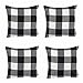 Jartinle 4 Pack Farmhouse Decorative Black White Buffalo Check Plaids Throw Pillow Cases Cotton Linen Decorative Cushion Cover Throw Pillowcase 18x18 inch Fall Halloween Home Decor