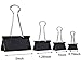 Sumind 40 Pieces Binder Clips Paper Binder Clips for Keeping Documents Together, Assorted Sizes, Black and Silver Color