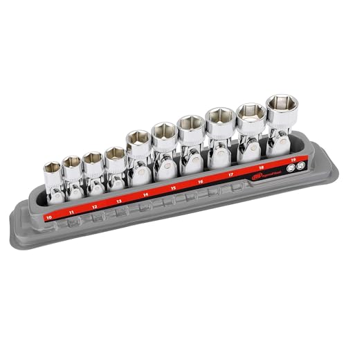 Ingersoll Rand 10 Pc. Metric Universal Joint Socket Set, 6-Point, Chrome Vanadium Steel, 1/4" & 3/8" Drive, 10–19mm with Storage Tray – Model 752035X at Amazon