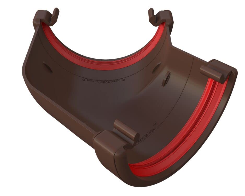 FreeFlow FRR604LB Leather Brown Round Gutter 135 Degree Angle Joint, Freeflow 112mm Rain Water Systems