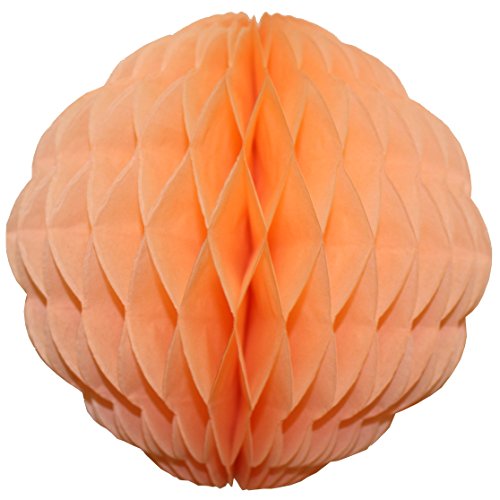 3-pack 8 Inch Honeycomb Scalloped Tissue Ball Party Decoration (Peach - Classic Pastel)