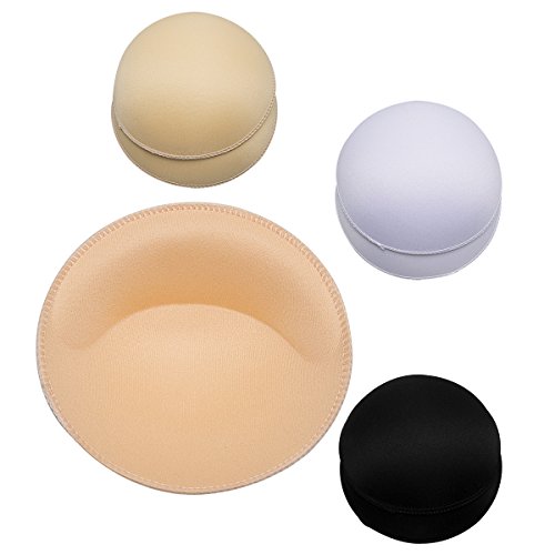 TopBine 3 Pairs Round Removable Bra Pads Inserts For Sport Bra (C/D CUPS)