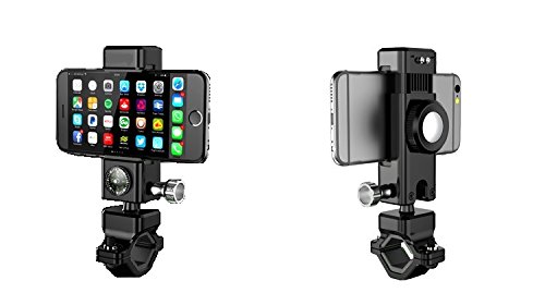 Bike Phone Holder, GPS holder for bike, 3 in 1 function: bike phone bracket, bike Light & bike compass, fit for 3.7\