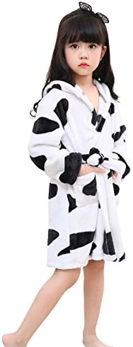 Little Girl's Coral Fleece Unicorn Hooded Bathrobe Unisex Kids Robe Pajamas Sleepwear