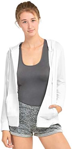 Sofra Women's Thin Cotton Zip Up Hoodie Jacket