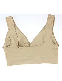 Cabales - Sujetador deportivo inalámbrico sin costuras con almohadillas extraíbles para mujer (3 unidades)