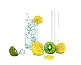 iZEEKER Clear premium glass straw-9 in x 8 mm .Milk,furit juice,smoothie,coffee,cheese straw.Party drinking straws. 2 pack with free cleaning brush.No BPA,Non-toxic,fun,resuable,Eco-friendly.
